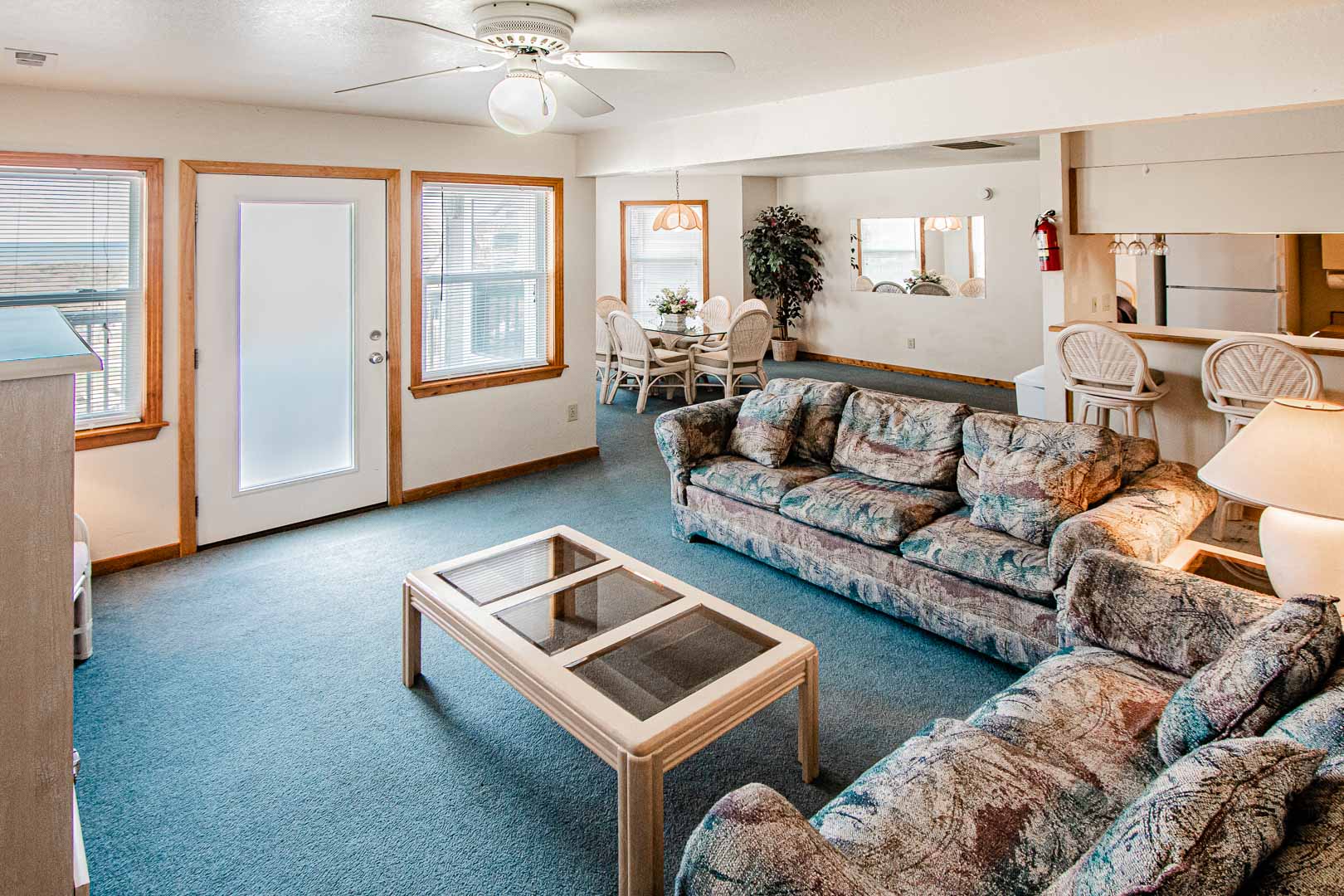 A spacious living room area at VRI's Barrier Island Station in North Carolina.
